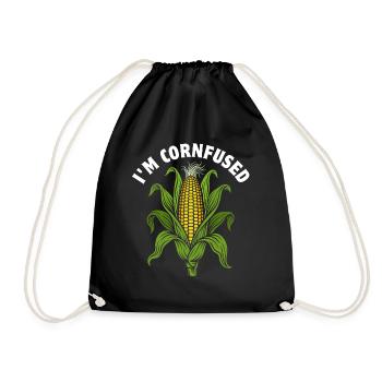 Je suis en cornfuse | Maïs en épi avec feuilles, jeu de mots - Sac de sport léger - noir - Devant