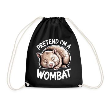 Wombat Sprüche Wombat Lustiges Wombat Geschenk - Turnbeutel - Schwarz - Vorne