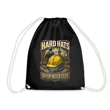 Oil rig rig worker - Drawstring Bag - black - Front