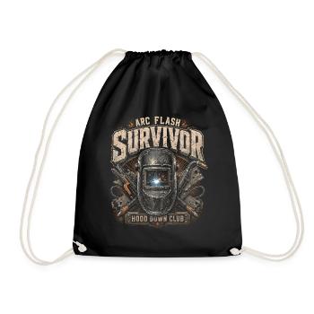 Welder Welding Professional Arc Flash Survivor - Drawstring Bag - black - Front