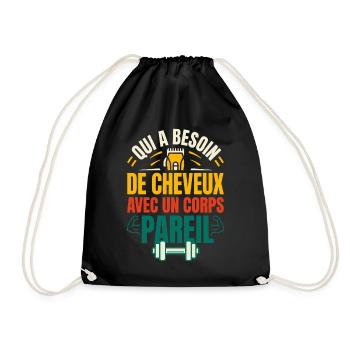 Qui A Besoin De Cheveux Humour Chauve - Sac de sport léger - noir - Devant