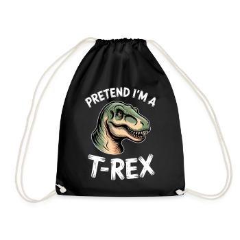 T-Rex Sprüche Dinosaurier Tyrannosaurus Geschenk - Turnbeutel - Schwarz - Vorne
