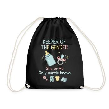 Gender Reveal Keeper Of The Gender She Or He - Drawstring Bag - black - Front