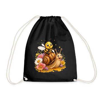 abeille, apiculteur, nid d’abeille, fleurs, insecte des prairies, - Sac de sport léger - noir - Devant
