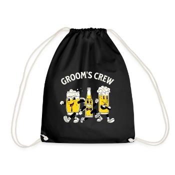 Bräutigam Crew Retro Bier - Turnbeutel - Schwarz - Vorne
