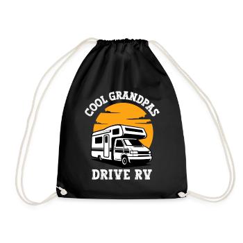 Cool Grandpas Drive RV - Drawstring Bag - black - Front