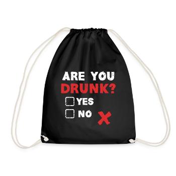 Beer drinkers drunk drunk party night - Drawstring Bag - black - Front