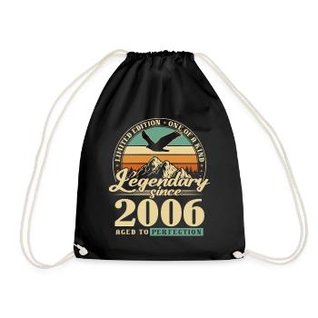 Gift, born in 2006, 20th birthday, 20 years - Drawstring Bag - black - Front