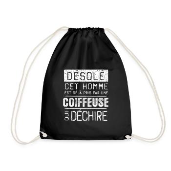 Desole Cet Homme Est Deja Pris Par Une Coiffeus... - Sac de sport léger - noir - Devant