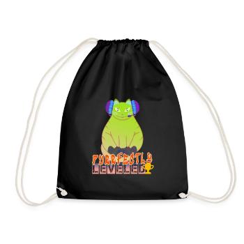 Purrfekt Gaming-Katze - Turnbeutel - Schwarz - Vorne