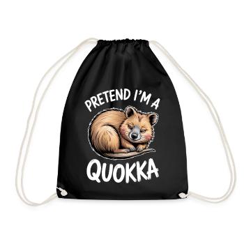 Quokka Sprüche Quokka Lustiges Quokka Geschenk - Turnbeutel - Schwarz - Vorne