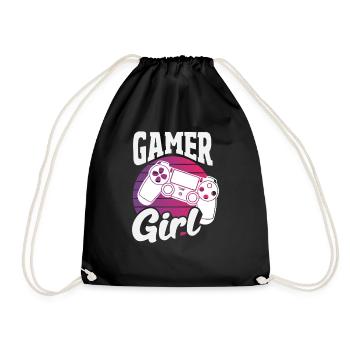 Gamer Girl Contrôleur rétro Joueuse vintage - Sac de sport léger - noir - Devant