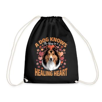 Shetland Sheepdog Sheltie Dog Breed - Drawstring Bag - black - Front