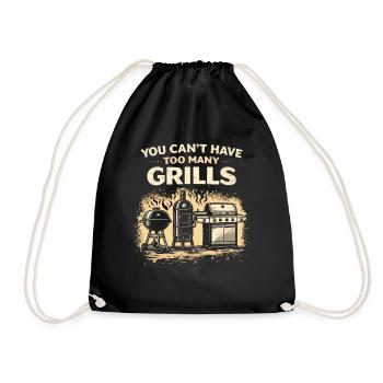 Zu Viele Grills Grillparty Design - Turnbeutel - Schwarz - Vorne