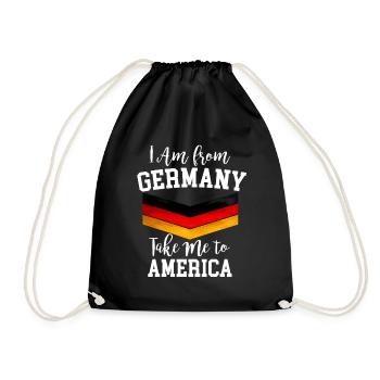 I am from germany take me to America - Drawstring Bag - black - Front