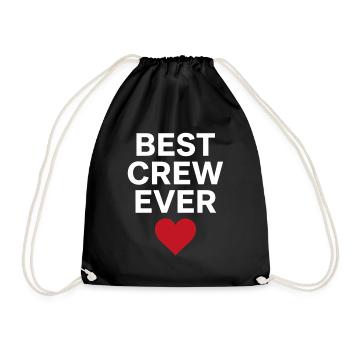Best Crew Ever Herz Team Spruch - Turnbeutel - Schwarz - Vorne