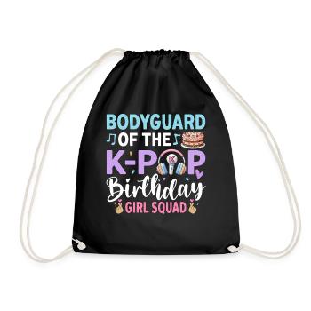Bodyguard Of The K-Pop Birthday Girl Squad - Drawstring Bag - black - Front