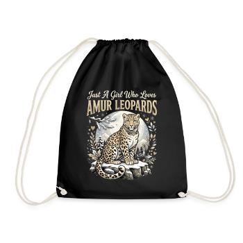 Graphic for girl who loves Amur leopards - Drawstring Bag - black - Front