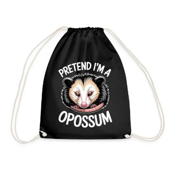 Opossum Sayings Funny Opossum Gift - Drawstring Bag - black - Front