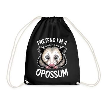 Opossum Sayings Funny Opossum Gift - Drawstring Bag - black - Front