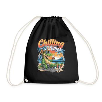 Ambiance glaçante Dragon Summer Beach Palmiers - Sac de sport léger - noir - Devant