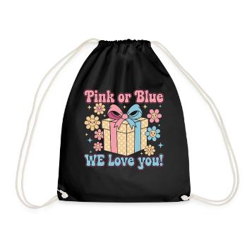 Révélation du sexe rose ou bleu Baby Shower We Love You - Sac de sport léger - noir - Devant