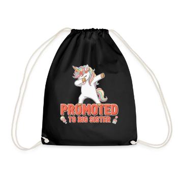 Gender Reveal Promoted To Big Sister Baby Shower - Drawstring Bag - black - Front