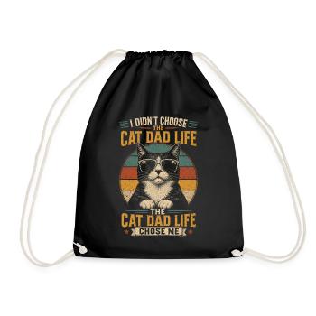 Cat Daddy, Cat Dad, Cat Dad Life - Drawstring Bag - black - Front