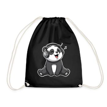 Panda Musik - Turnbeutel - Schwarz - Vorne