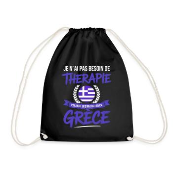 Besoin de Grèce Pas de thérapie - Sac de sport léger - noir - Devant
