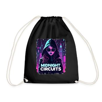 Midnight Circuits Cyberpunk Girl - Drawstring Bag - black - Front