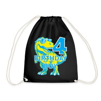 DINO 4 ANS DINOSAURE 4E ANNIVERSAIRE - Sac de sport léger - noir - Devant