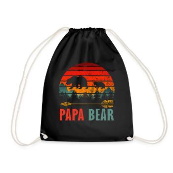 Papa Bear Vintage Rétro Père Mari Cadeau Famille - Sac de sport léger - noir - Devant