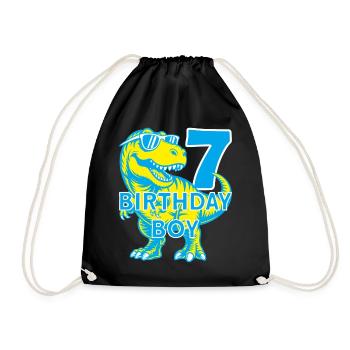DINO 7 ANS DINOSAURE 7E ANNIVERSAIRE - Sac de sport léger - noir - Devant