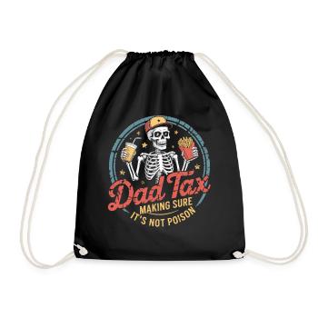 Dad Tax Skeleton Snack Tee - Drawstring Bag - black - Front