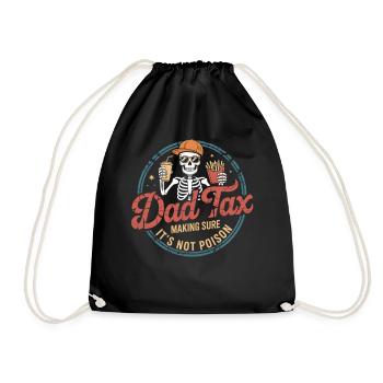 Papa-Steuer-Skelett-Snack-Tee - Turnbeutel - Schwarz - Vorne