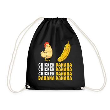Danse du poulet et banane Danse drôle du poulet - Sac de sport léger - noir - Devant