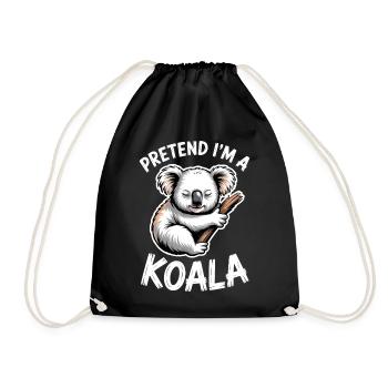 Koala Sprüche Koalas Lustiges Koala Geschenk - Turnbeutel - Schwarz - Vorne