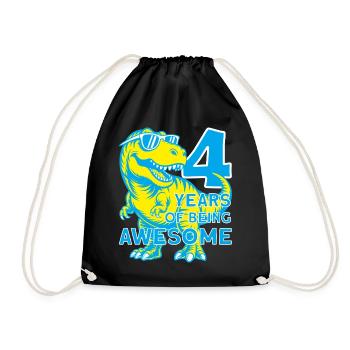 DINO 4 ANS DINOSAURE 4E ANNIVERSAIRE - Sac de sport léger - noir - Devant