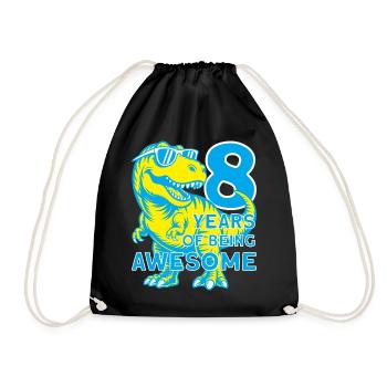 DINO 8 ANS DE DINOSAURE 8E ANNIVERSAIRE - Sac de sport léger - noir - Devant