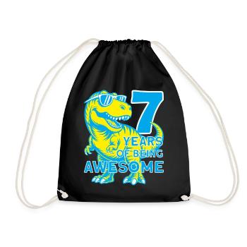 DINO 7 ANS DINOSAURE 7E ANNIVERSAIRE - Sac de sport léger - noir - Devant