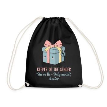 Gender Reveal Keeper Of The Gender She Or He - Drawstring Bag - black - Front