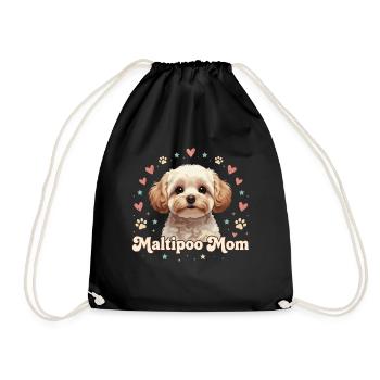 Maltipoo Mom - Drawstring Bag - black - Front