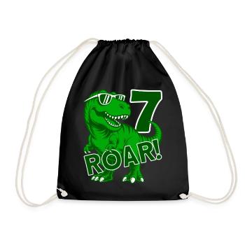 DINO 7 ANS DINOSAURE 7E ANNIVERSAIRE - Sac de sport léger - noir - Devant