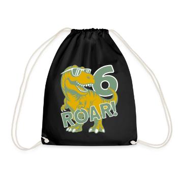 DINO 6 ANS DINOSAURE 6E ANNIVERSAIRE - Sac de sport léger - noir - Devant