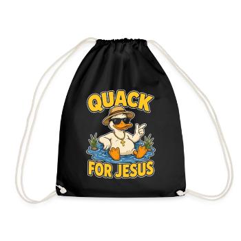 Quack for Jesus Enten-Design - Turnbeutel - Schwarz - Vorne