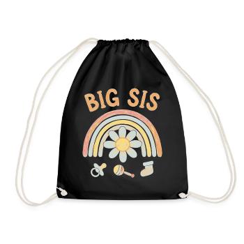 Geschlechterenthüllung Big Sis Babyparty Big Sister Team - Turnbeutel - Schwarz - Vorne