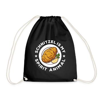 Schnitzel is my Spirit Animal - Drawstring Bag - black - Front