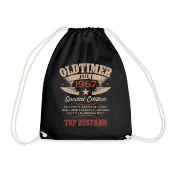 59. Geburtstag Geschenk Mann Oldtimer Juli 1967 - Turnbeutel - Schwarz - Vorne
