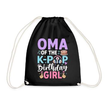 Oma of The K-Pop Birthday Girl - Drawstring Bag - black - Front